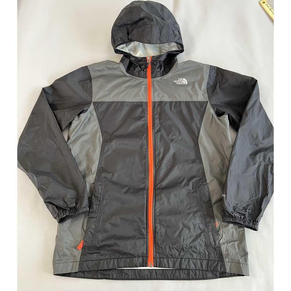 The North Face Hooded Jacket Boys Youth XL Black Zip‎ Rain Shell Windbreaker
